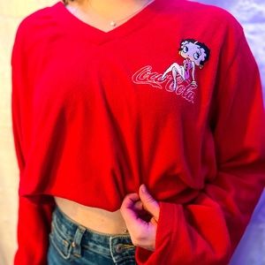 Red Betty Boop x Coca Cola Soft Long Sleeve Top
